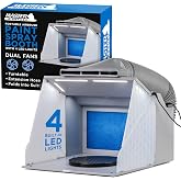 Master Airbrush Portable Airbrush Spray Booth Kit with Dual Exhaust Fans | LED Lights, Turntable &amp; Extension Hose, 16"x18"x13" Hobby Airbrush Booth for Painting, Models, Arts, Crafts, Cakes