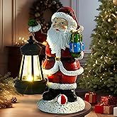 Christmas Decorations Santa Claus Decor Christmas Statues Standing Figurines Indoor Ornaments 2025 with Lantern Light for Home Table Centerpieces Mantel Bedroom Window Yard Porch Lawn,Santa Claus