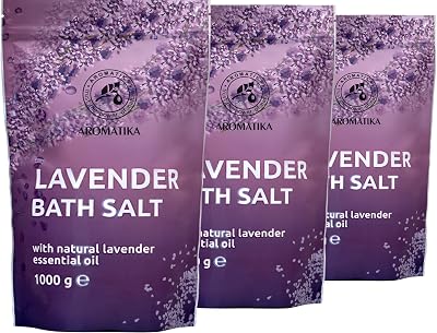 AROMATIKA Bath Sea Salt Lavender 3x1000g Natural Essential Oil Sleep Stress