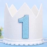 First Birthday Crown - Crown Hat for Baby Boy/Girl, 1st Birthday Party Decoration, Cake Smash Photo Props, Outfits for Baby