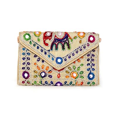 Rajasthani jaipuri Bohemian art Sling Bag Foldover Clutch Purse