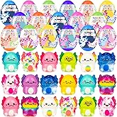 24 Pack Prefilled Easter Eggs with Slow Squishy Toys Axolotl Toy Easter Eggs Filled for Kids Boys Girls Easter Basket Stuffers Party Favors Easter Egg Fillers Hunt