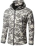 YFNT Men's Softshell Tactical Hooded Jacket Military Fleece Jacket Outdoor Coat