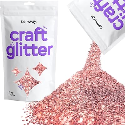 Hemway Light Rose Gold Glitter 100g Extra Chunky Craft Resin Cosmetic