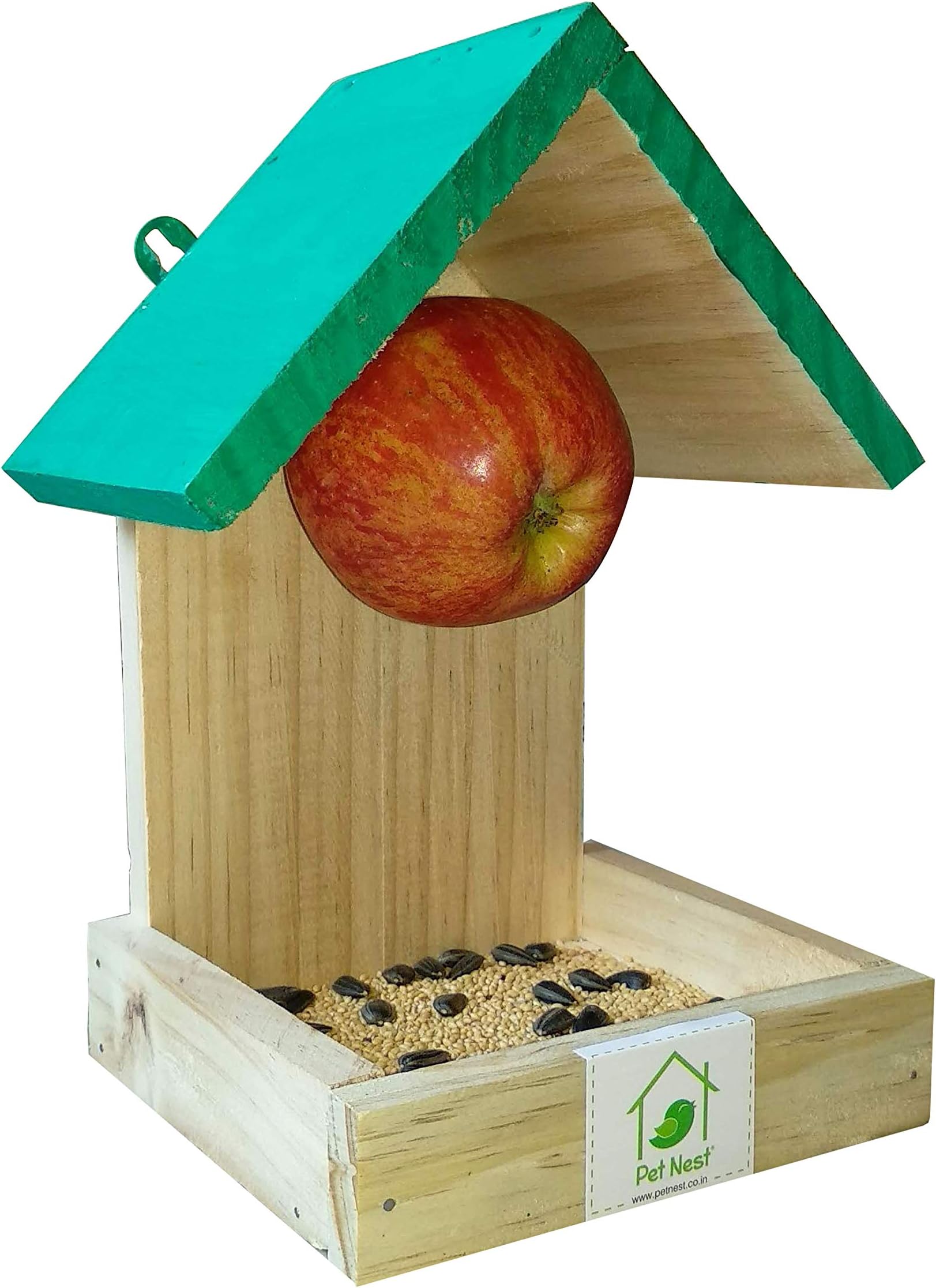 PetNest Wooden Fruit Feeder Cum Seed Feeder for Birds