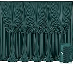 8 Panels Hunter Green Backdrop Curtains for Wedding