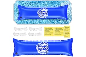 TIXANF 4 x 15Ft Winter Pool Pillow, Thickened Flexible and 0.8mm Double-Layer Hot Melt Process Durable PVC Pool Pillows for Above Ground Pools,Swimming Pool Closing Winter Kit,Rope and Patch Included