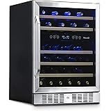 NewAir Wine Cooler with 46 Bottle Capacity - Built-In Compressor Mini Bar Fridge with Right Hinge Glass Door - Handle Lock Ce