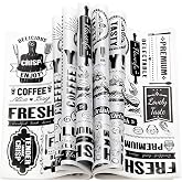 160 Pcs Newsprint Wax Paper Sheets, Newspaper Theme | Food Wrap Papers for Sandwiches, Deli Wraps, Waterproof Oil-proof, Picnic Basket Liners