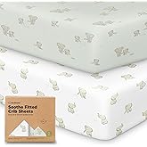 KeaBabies 2-Pack Organic Crib Sheets for Boys, Girls - 52x28 Fitted Crib Mattress Sheet Neutral, Breathable Jersey Cotton Cover for Baby Bed, Toddler Mattress, Soft & Cute Prints (Elly)