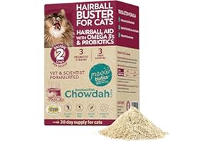 Fidobiotics - Meowbiotics Hairball Buster Powder for Cats with Probiotics 2 Billion CFU Smoked Fish Chowdah Flavor - 30 Servi