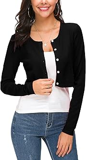 Women's Short Cropped Bolero Cardigan O 