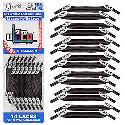 uLace Slims No-Tie Shoelaces - Elastic Shoe Laces
