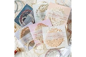 Maxleaf 60PCS Flower Cut Outs Border Card, Love Heart Butterfly Leaf Lace Star Hollow Out Frames Scrapbook Decorative Paper Card for DIY Arts Crafts Album Planner Junk Journals