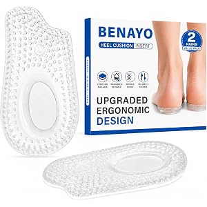 2 Pairs Heel Cushion Inserts for Women & Men,Heel Cups for Heel Pain Relief,Soft Gel Heel Pads for Shoes, Shock Absorbing Hee