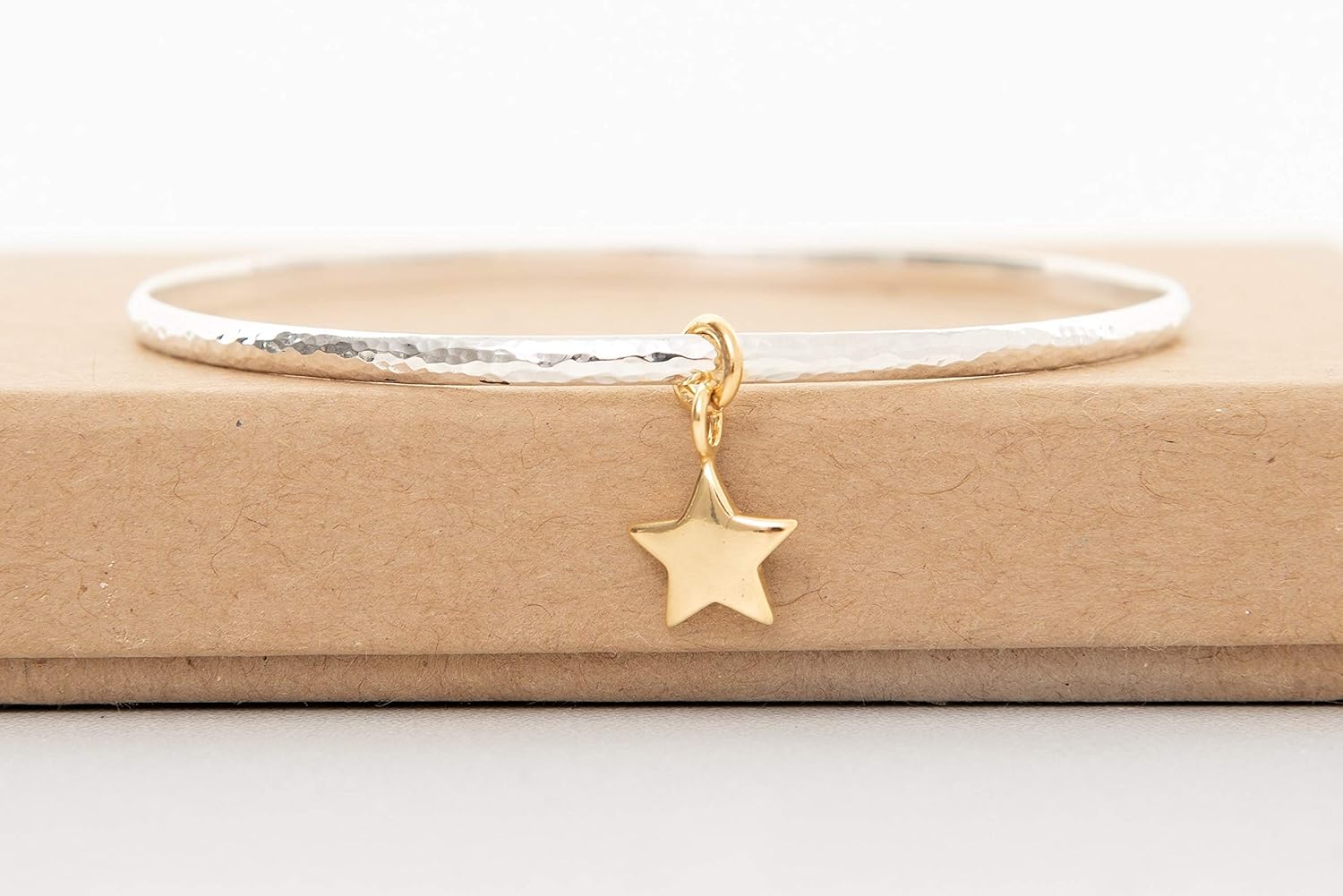 Sterling silver bangle with gold star Amazon.co.uk Handmade