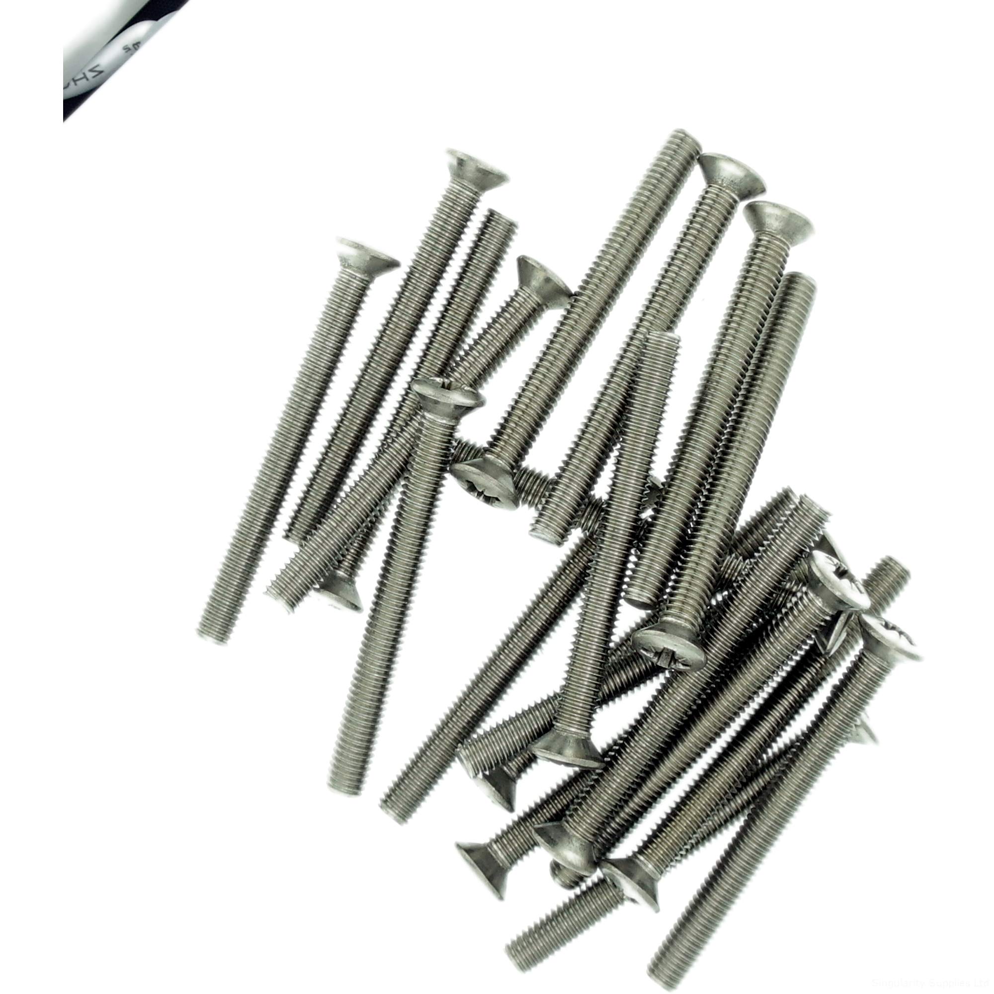 M6 (6mm x 35mm) Pozi Raised Countersunk Machine Screw (Bolt) - Stainless Steel (A2) (Pack of 20)