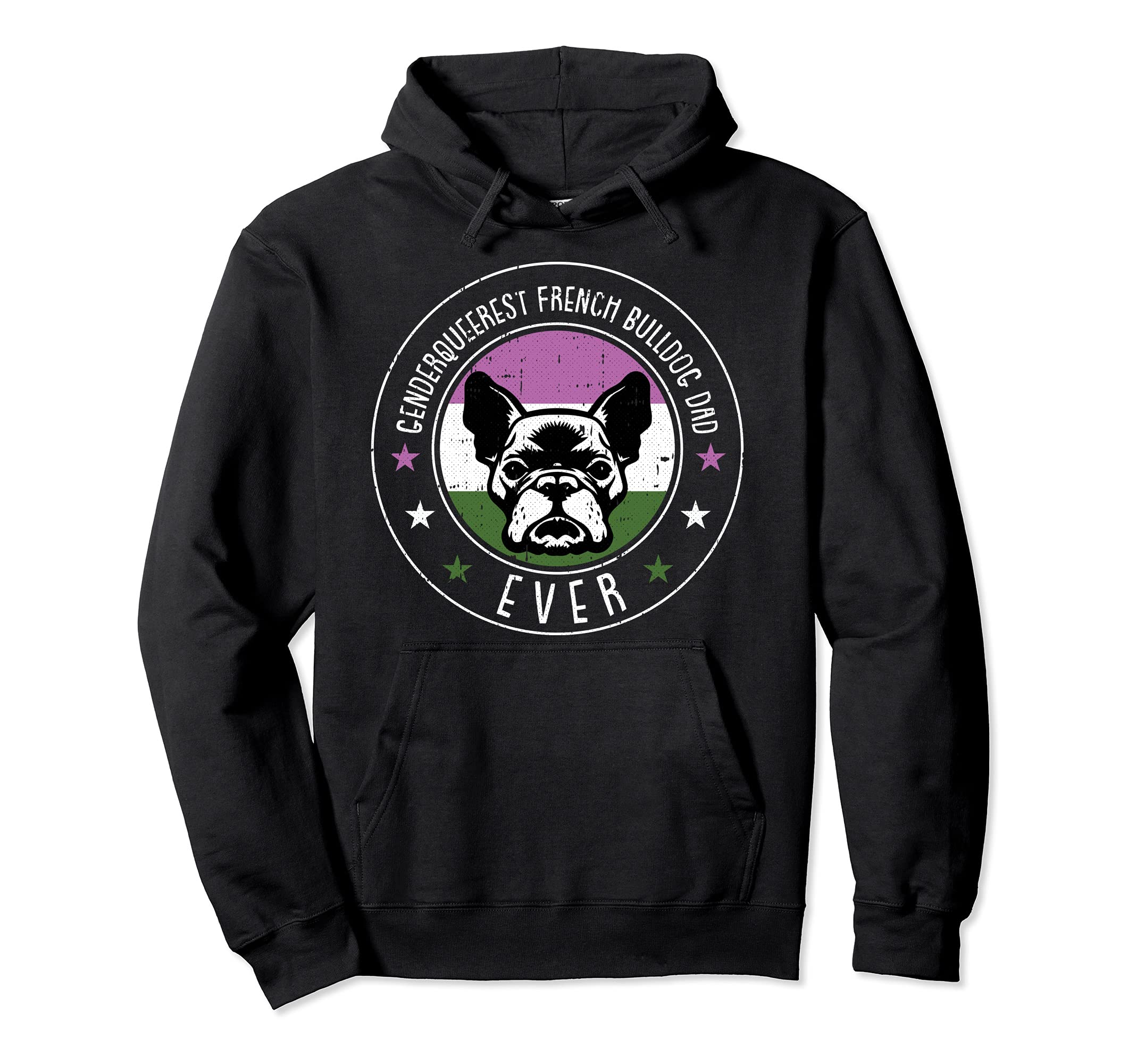 French Bulldog Dad LGBT-Q Gender-Queer Pride Frenchie Dog Pullover Hoodie