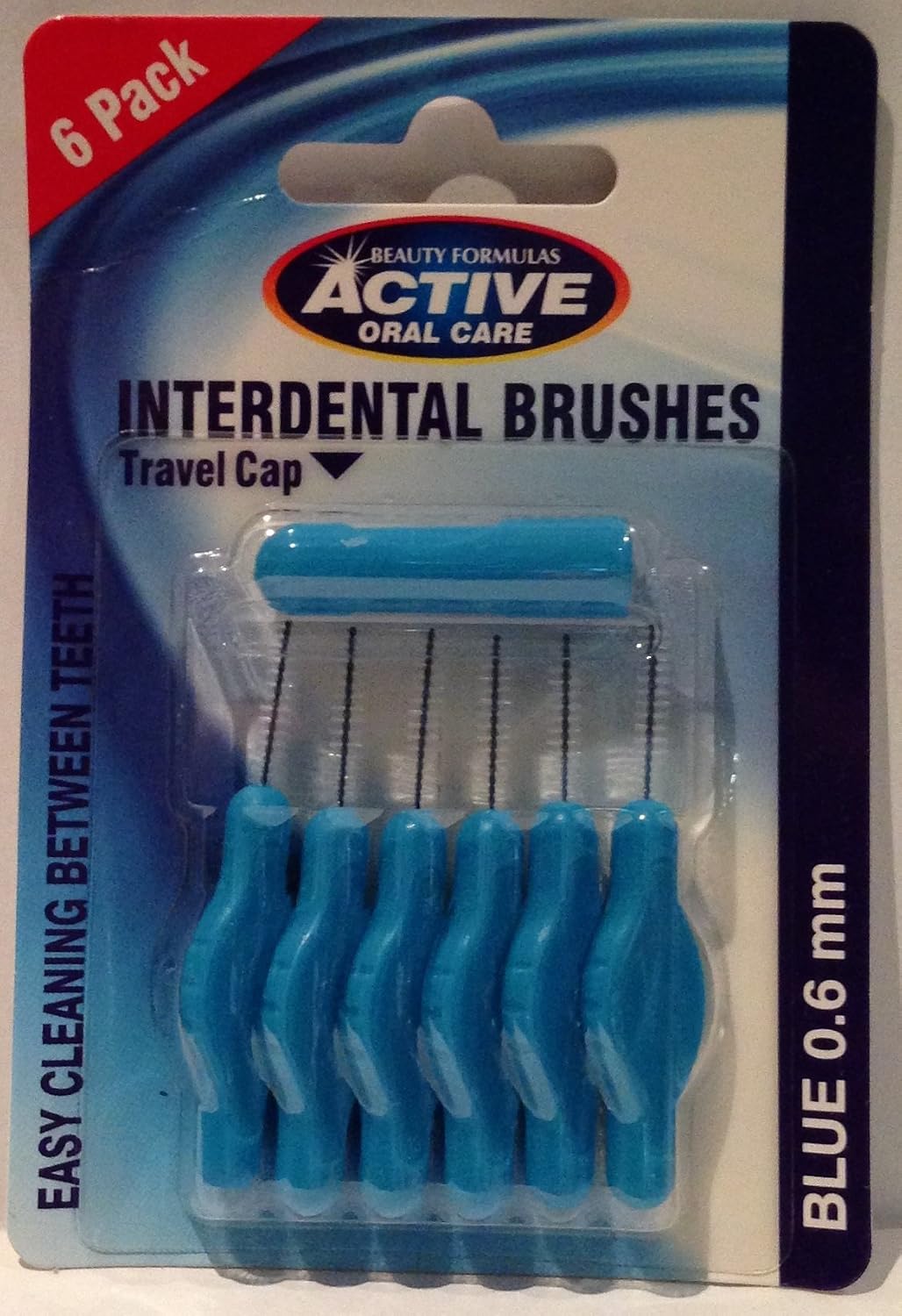 INTERDENTAL Brushes 6PK 0.60MM, Blue, 6 count (Pack of 1)