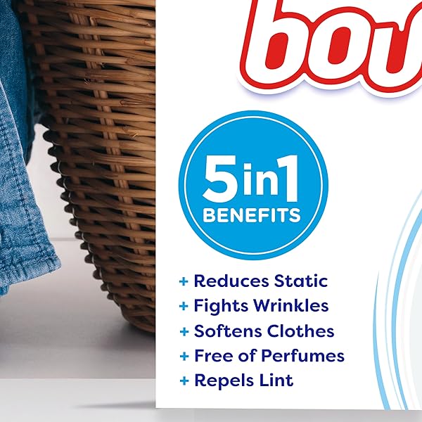 BOUNCE FABRIC SOFTENER DRYER SHEETS, FREE & GENTLE, 120 COUNT