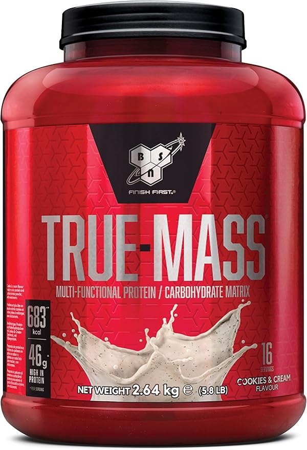 BSN True Mass Mass Gainer Whey Protein Powder with BCAAs and Glutamine