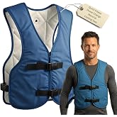 NOVOKOOL PCM Ice Vest for Men and Women - Adjustable Cooling Vest - Freezes in 30 Min - Special Phase Change Material (PCM) that Freezes Anywhere under 64Deg (Blue)