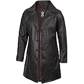 Decrum Leather Coat Men - Casual Car Coat Style Real Lambskin Mens Leather Coat