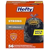 Hefty Strong Large Trash Bags, 30 Gallon, 56 Count