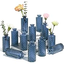 Young21 Mini Vase En Verre Coloré Zakkz - Ornement Fleur Bouteille Décor Maison, Bleu
