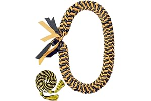Cindeer Graduation Leis 2024 Graduation Ribbon Lei Graduation Cap Headband Graduation Honor Cords Class of 2024 Graduation Gift Braided Necklace for Men and Women Party Accessories(Black and Gold)