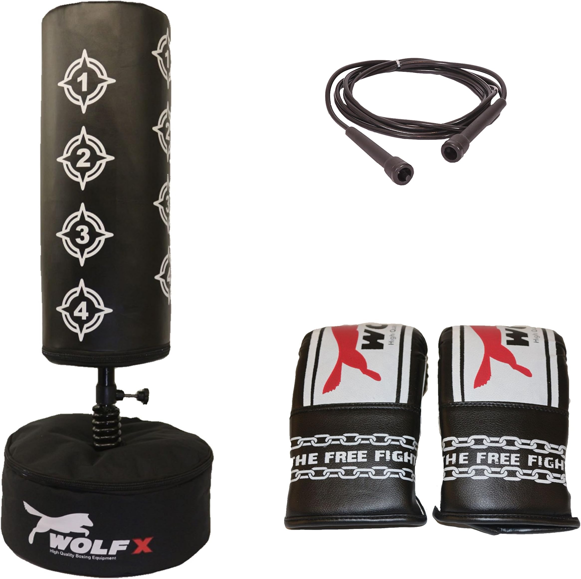 kids/junir boxing free standing punch bags gloves skipping rope