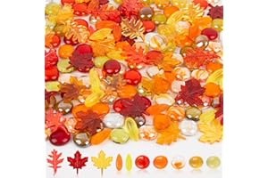 QEQEKAKA Fall Decor Sensory Bin Filler 100PCS Thanksgiving Vase Filler Acrylic Gems Autumn Leaves Corn Gems, for Fall and Thanksgiving Table Decor, Vase Filler, Sensory Bin Filler Preschool Counting