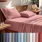 Bare Home Queen Sheet Set - Luxury 1800 Ultra-Soft Stonewashed Microfiber - Double Brushed - Deep Pockets - Easy Fit - Breathable Bedding - Sheet Sets & Pillowcases (Queen, Dusty Rose)