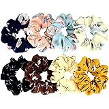 Mtlee 8 Pieces Hair Scrunchies Bobbles Hair Bands Ponytail Chiffon Holder (Color Set 1)