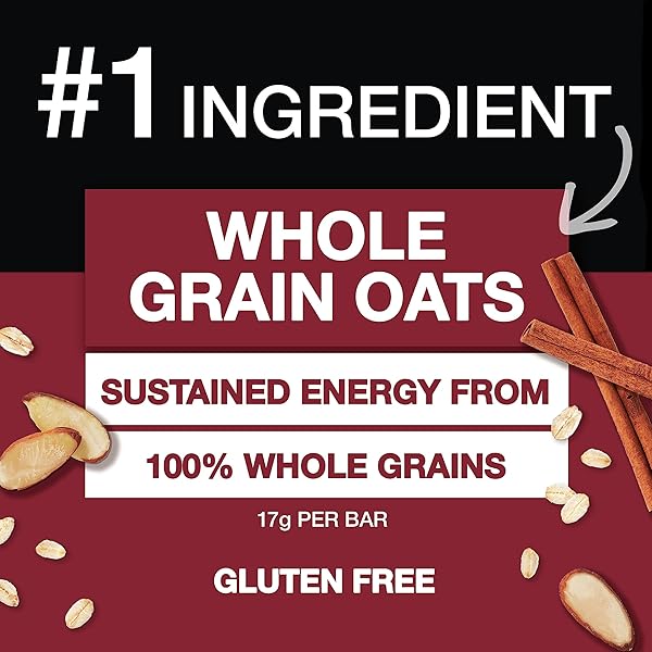 KIND BREAKFAST CEREAL BARS, CINNAMON WITH ALMONDS, HEALTHY SNACKS, GLUTEN FREE, 100% WHOLE GRAINS, 3G PROTEIN, 6 COUNT