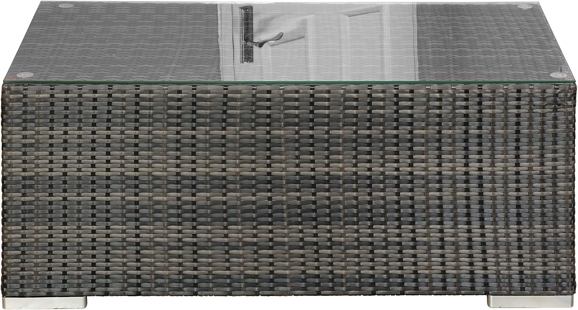 Rectangle Coffee Table - Modular Rattan Garden Furniture - Select Your Components To Match Your Exact Specification (Mix Brown Rattan)