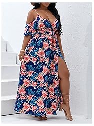 Floerns Women's Plus Size Cold Shoulder Short