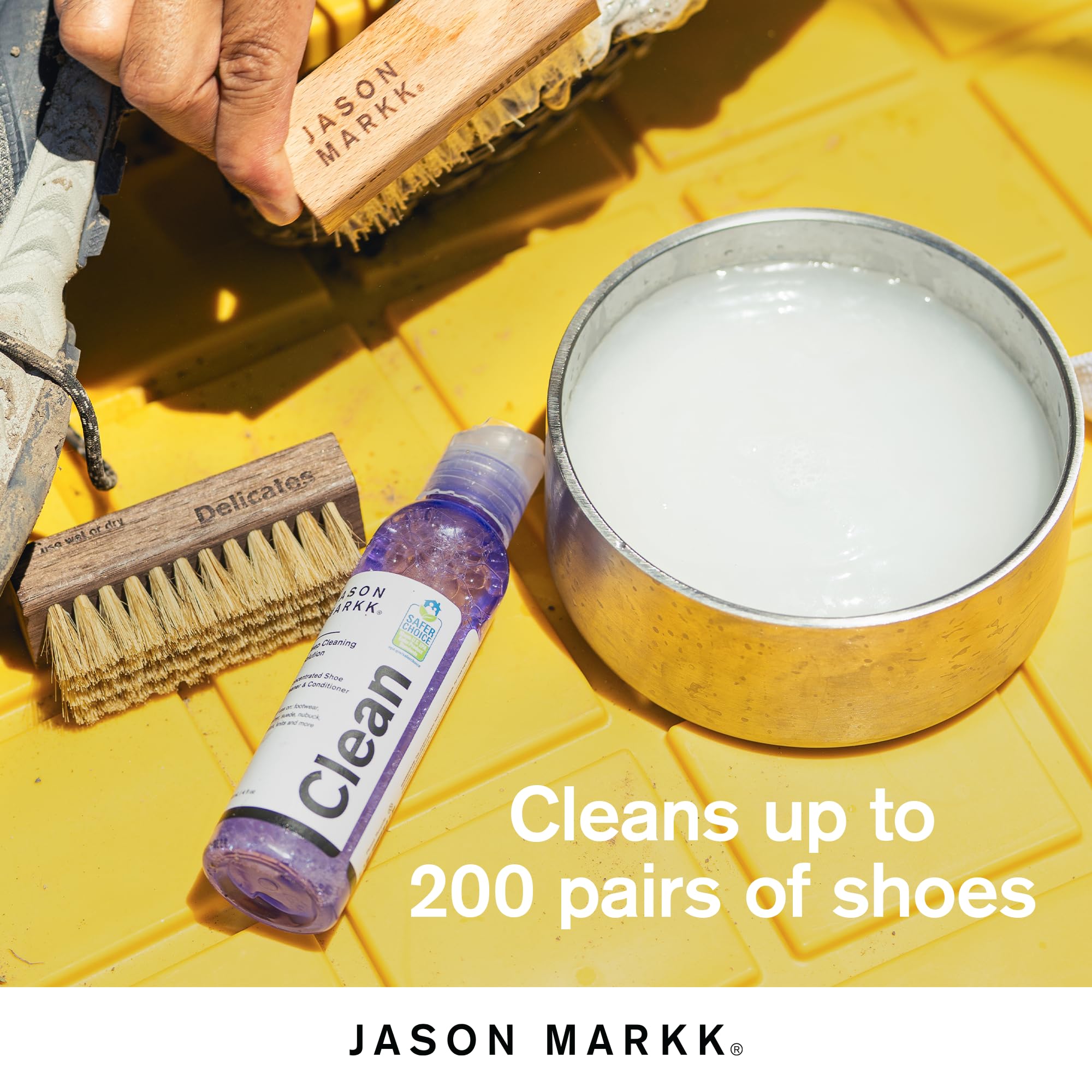 Jason Markk Jason Markk Deep Cleaning Solution, Shoe Cleaner, Cleans & Conditions, Sneaker Care, Ideal for Footwear, Safe for Leather, Suede, Nubuck, Cotton, Knits, 8oz