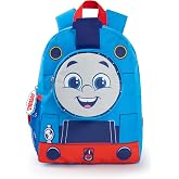 THOMAS &amp; FRIENDS Boys Backpack | Blue &amp; Red Backpack with Adjustable Straps | 3D Train Practical Luggage Sports Pre School Bag