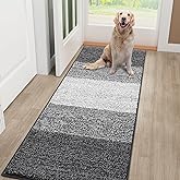 Smiry Dog Door Mat for Muddy Paws, Absorbs Moisture and Dirt, Low-Profile Entryway Mat with Non-Slip Backing, Entry Indoor Outdoor Doormat for Inside Floor (48x30 Inches, Grey, Striped)