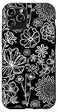 iPhone 11 Pro Black and White Wildflower Pattern