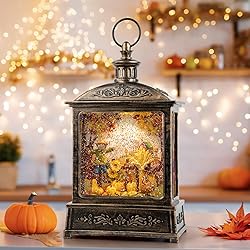 12.5'' Fall Snow Globe Lantern - Thanksgiving