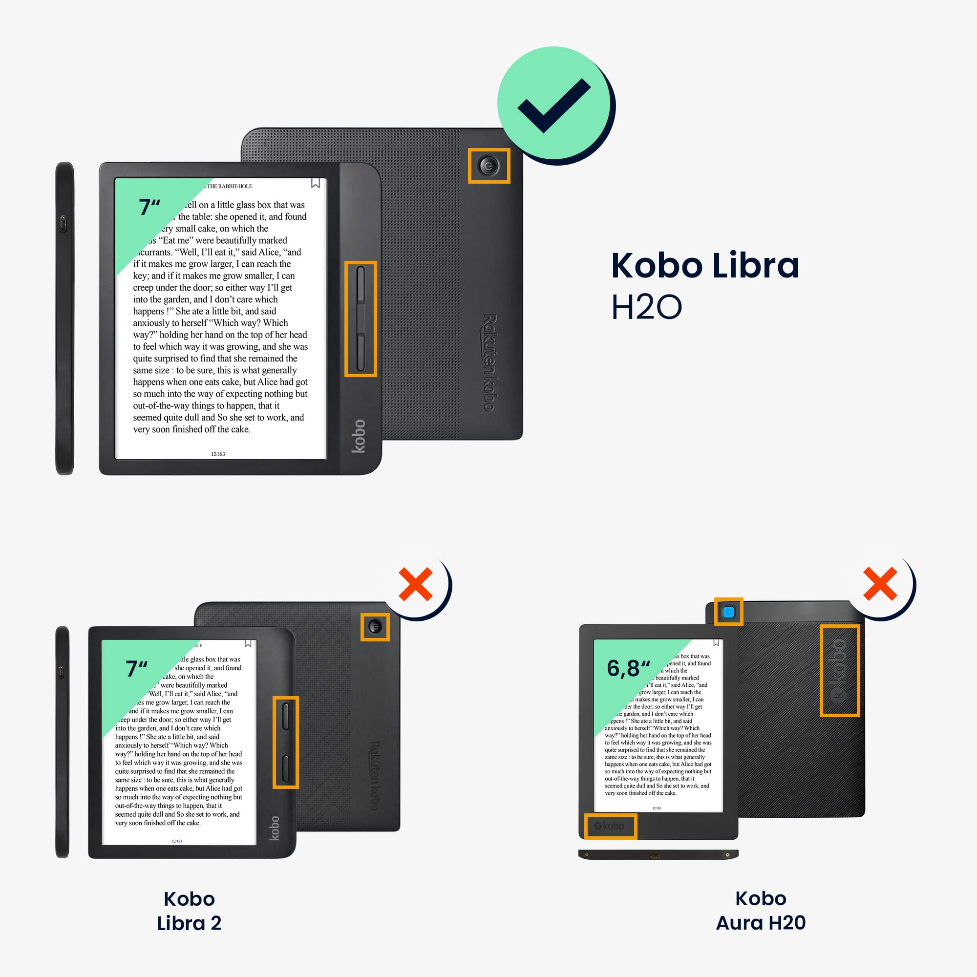 kwmobile Origami Case Compatible with Kobo Libra H2O - Slim Fabric Cover - Dark Grey