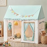 Tiny Land Kids Play Tent, Soft Sage Indoor Playhouse, 52" x 35" x 53" | Modern Home Design, Soft Printed Mat For Added Comfort, Cozy Indoor Play Space, Ideal Toy Gift For Boys &amp; Girls