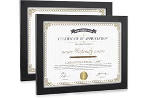 Emfogo Certificate Frames, 8.5 x 11 Picture Frames Diploma Frame with Stand Rustic Wood Document Frame with High Definition G