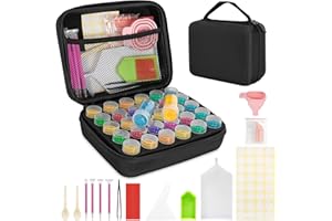 TORIBIO 30 Slots Diamond Painting Storage Containers, 60 PCS Diamond Painting Accessories and Tools Kit Portable Storage Box 