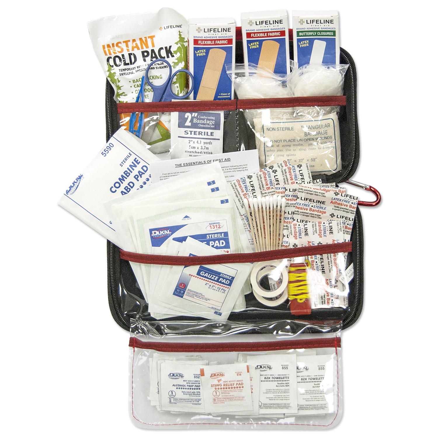Lifeline 121 Piece First Aid Emergency Kit - Small and Compact Size - Ideal for camping, sporting events, hiking, cycling, car as well as home, school and office : Camping First Aid Kits : Industrial & Scientific