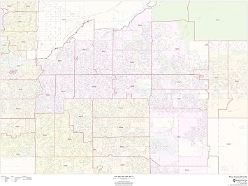 tucson arizona zip code map free Amazon Com Mesa Arizona Zip Codes 48 X 36 Matte Plastic tucson arizona zip code map free