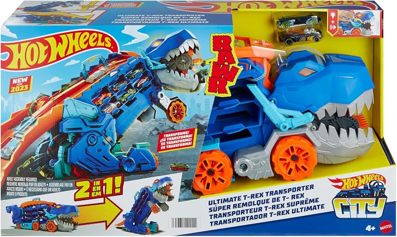 City Transportador T-Rex y 2 Coches de Metal