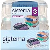 Sistema Klip It Food Storage Container, 200 ml, 3-Pack (Colors May Vary)